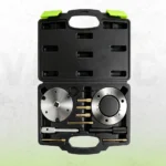 Open black case containing VT01248 Duratorq timing plates, locking pins and injection pump service tools