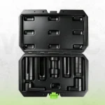VIKTEC 7-piece oxygen sensor socket kit featuring slotted deep sockets and offset tools for oxygen sensor removal in a molded storage case.
