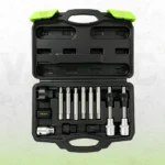 VIKTEC alternator pulley removal and installation tool kit with spline bits, Torx bits, sockets and adapters in a carrying case.