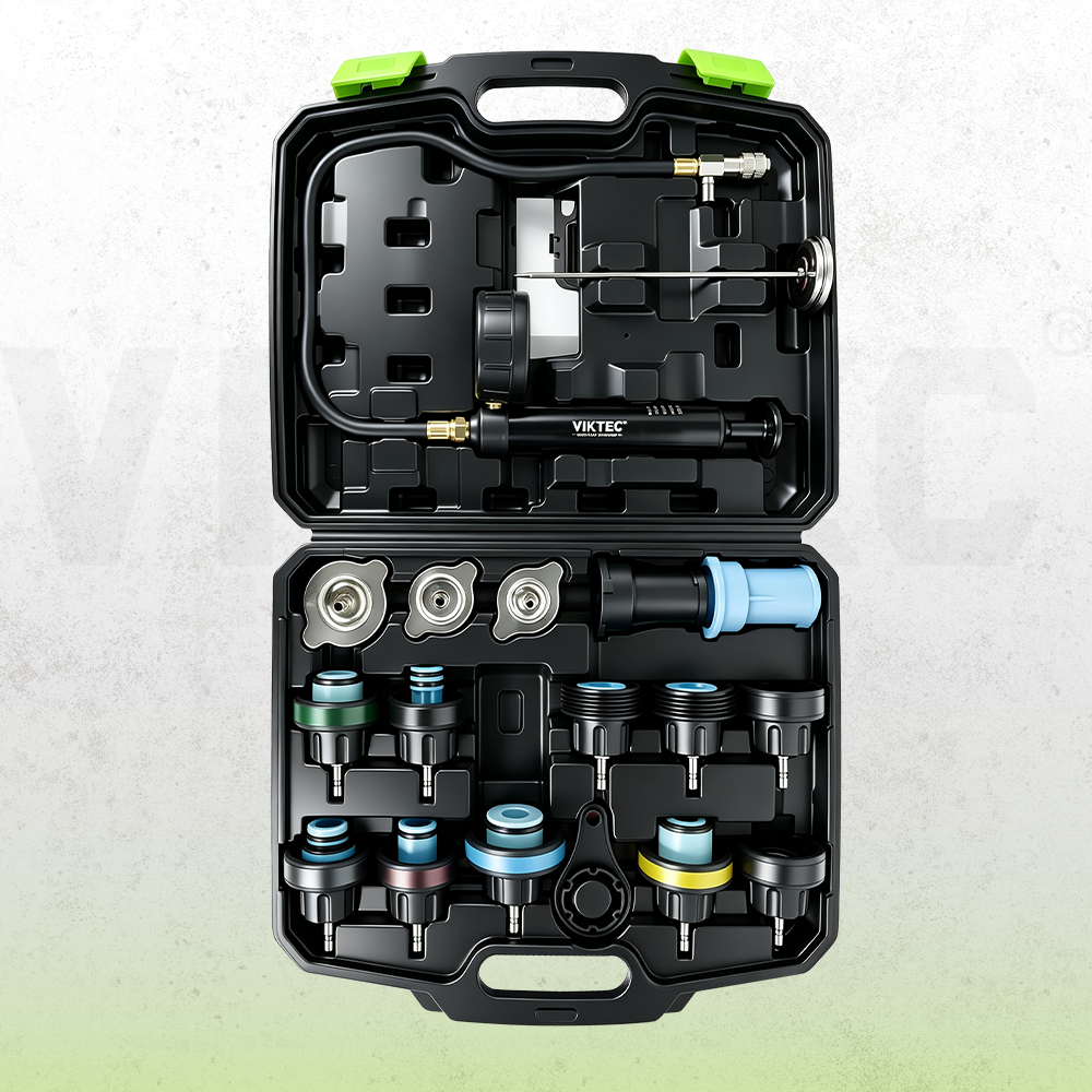 Kühlsystem-Kühlerdruckprüfer-Kit für Automobile mit universellen Deckel-Adaptern, Handpumpe und Prüfzubehör