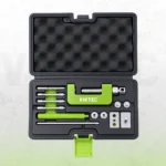 Professional chain breaker and riveter kit with multiple breaking pins, riveting adapters and fitted carrying case