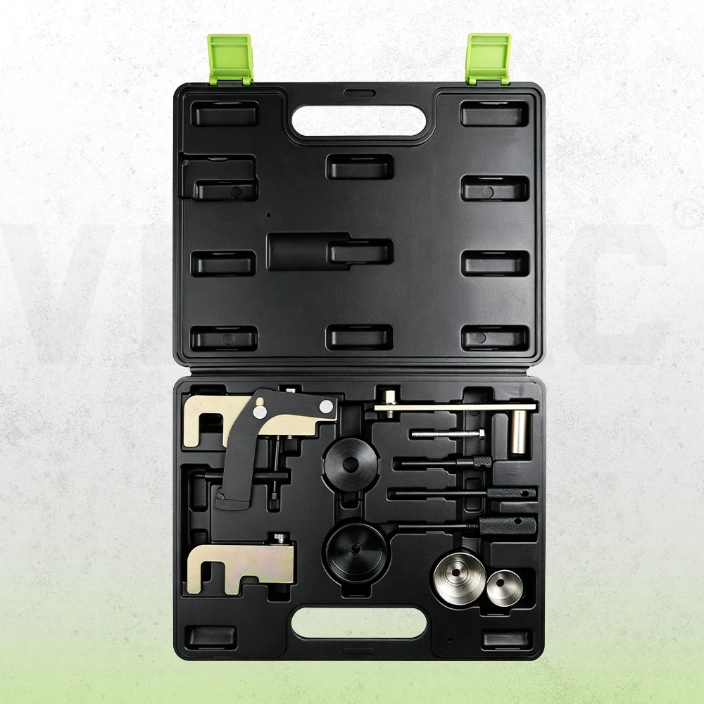 Open black case containing VT01264 camshaft locking tools / timing pins and tensioner tools for selected dCi engines