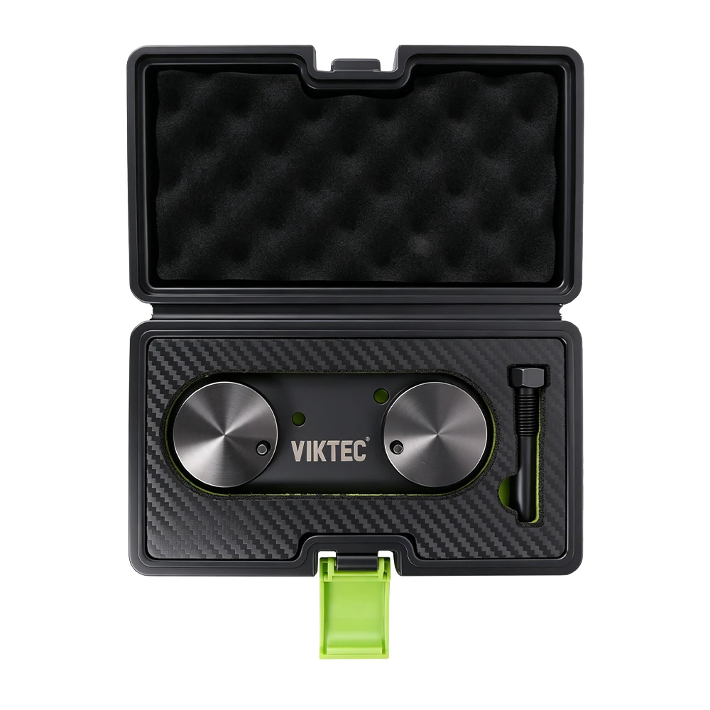 2PC Volkswagen Audi EA111 Timing Tool Set Camshaft Fixing Tool 3 VIKTEC 2-piece EA111 engine timing tool set with locking bolt in a protective storage case for Volkswagen and Audi vehicles