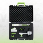 VIKTEC engine belt tensioner and pulley holding tool kit with ratcheting tension tool, sockets, mounting plate, adapters and carrying case