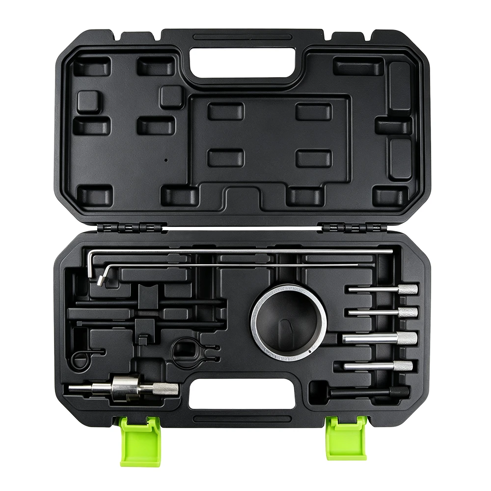 13PC Citroen Peugeot EW Engine Timing Tool Kit 1 VIKTEC VT01272 13PC Citroen Peugeot engine timing tool kit arranged in an open black blow mold case