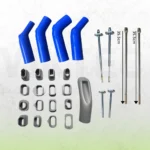 Kit complet d'adaptateurs et de buses pour machine de nettoyage au carbone en coque de noix, y compris des tuyaux en silicone, des adaptateurs de port d'admission, des tiges de nettoyage et des buses de pulvérisation de 35,5 cm.