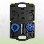 VIKTEC crankshaft oil seal removal and installation tool kit with guide plates, puller, adapters and carrying case