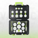 Brake piston rewind and caliper reset tool set in carrying case