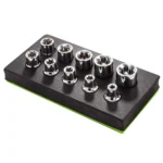 VIKTEC VT13353 10-teiliges 12-kant-Stecknuss-Set mit mehreren Stecknussgrößen für die Kfz-Mechanik und Werkstattanwendungen
