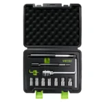 VIKTEC VT01675C 11PC diesel injector seat cleaning tool set with cutters and accessories for removing carbon deposits and restoring injector sealing surfaces