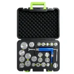 VIKTEC VT01190C 23-teiliges pneumatisches Rückstellwerkzeug-Set für Bremskolben mit mehreren Kolbenadaptern für den Bremsenservice