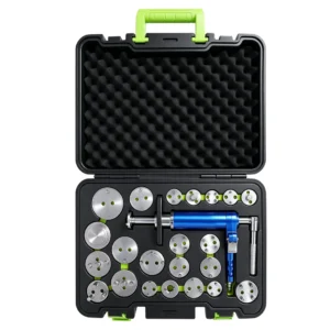VIKTEC VT01190C 23-teiliges pneumatisches Rückstellwerkzeug-Set für Bremskolben mit mehreren Kolbenadaptern für den Bremsenservice