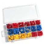 VIKTEC 280-tlg. isoliertes Elektro-Terminalsortiment mit roten, blauen und gelben Crimpverbindern, geordnet in einer Kunststoff-Aufbewahrungsbox