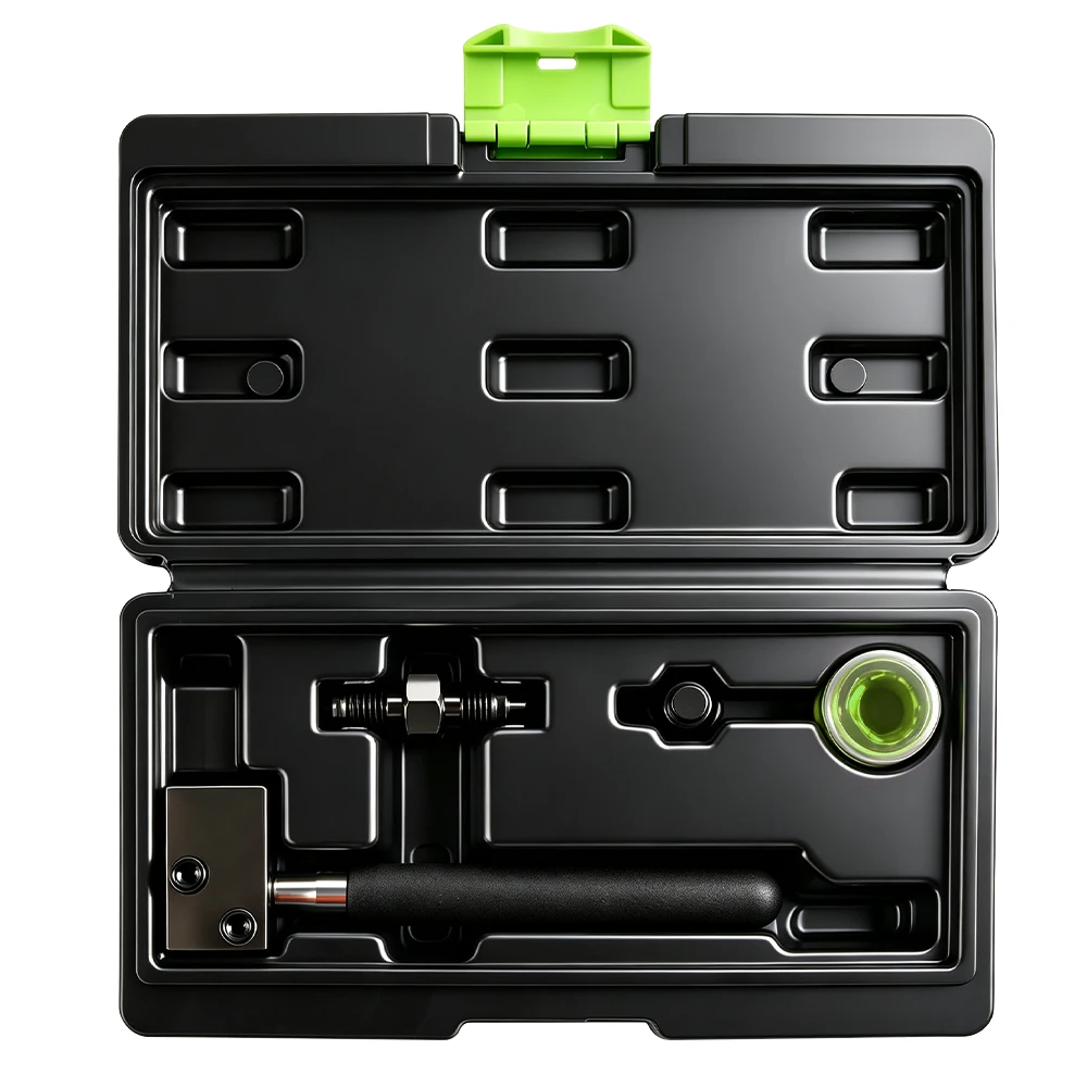 Kit de herramientas para abocardado de tuberías de freno para reparación de líneas de freno automotrices 5 Herramienta de doble abocardado para conductos de freno VIKTEC para tubos de freno de 3/16 inch y 4.75mm, utilizada para la reparación y fabricación de conductos de freno automotrices