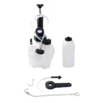 VIKTEC VT01294E 3L manual brake and clutch bleeder with pressure pump, 1L refill bottle and reservoir adapter for brake fluid replacement.