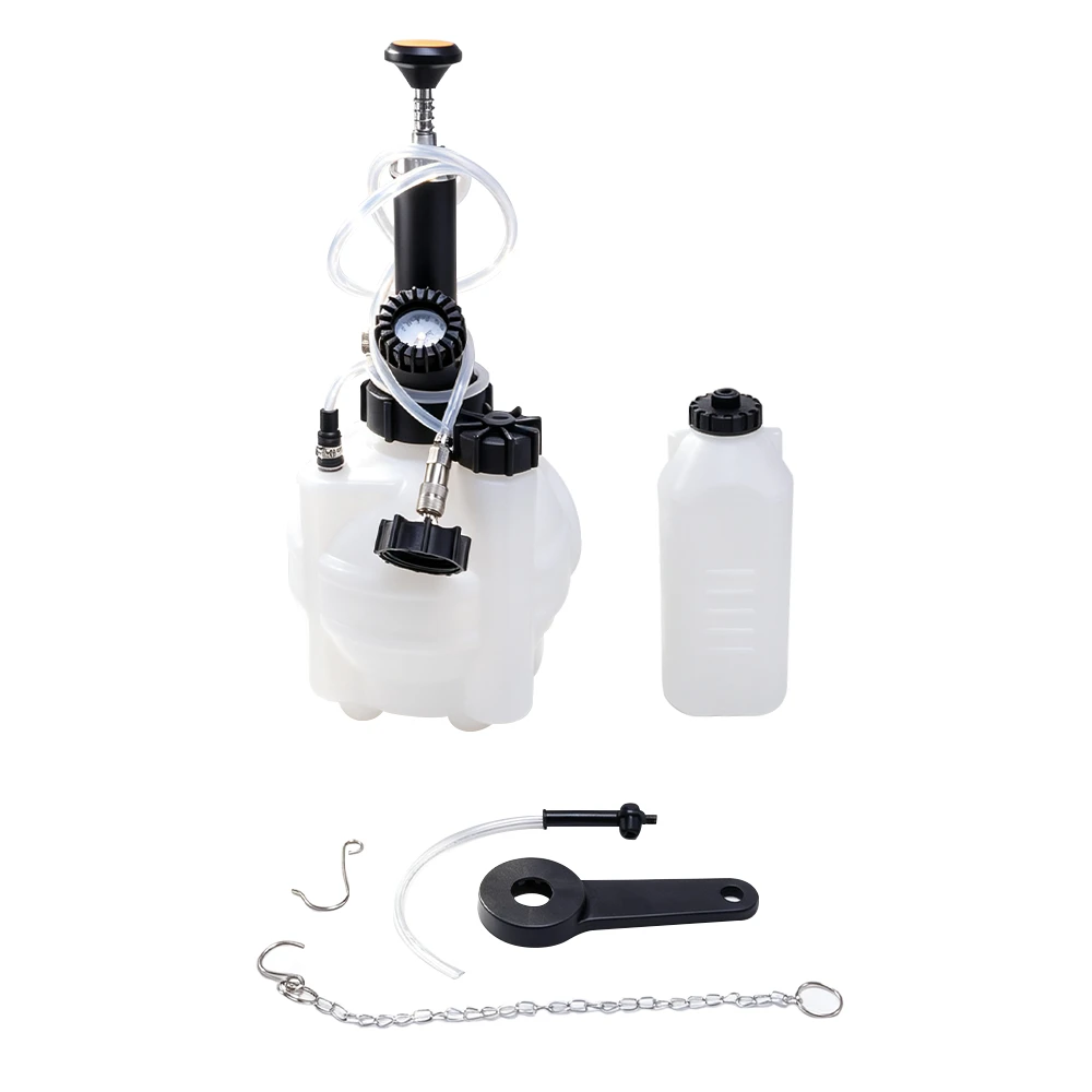 3L Manual Brake & Clutch Pressure Bleeder with 45mm Adapter 1 VIKTEC VT01294E 3L manual brake and clutch bleeder with pressure pump, 1L refill bottle and reservoir adapter for brake fluid replacement.