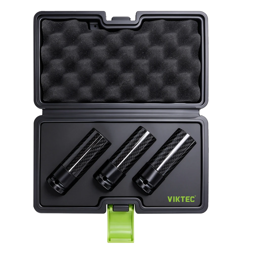 3 piece 1/2 inch drive deep impact socket set with protective sleeves for removing and installing alloy wheel nuts