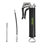 VIKTEC 400cc hand grease gun with flexible hose and rigid extension for automotive lubrication and maintenance