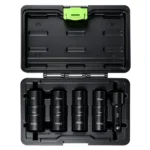 VIKTEC VT18166 5-piece flip impact socket set with 17, 19, 21, 22 mm and SAE lug nut sizes plus extension bar