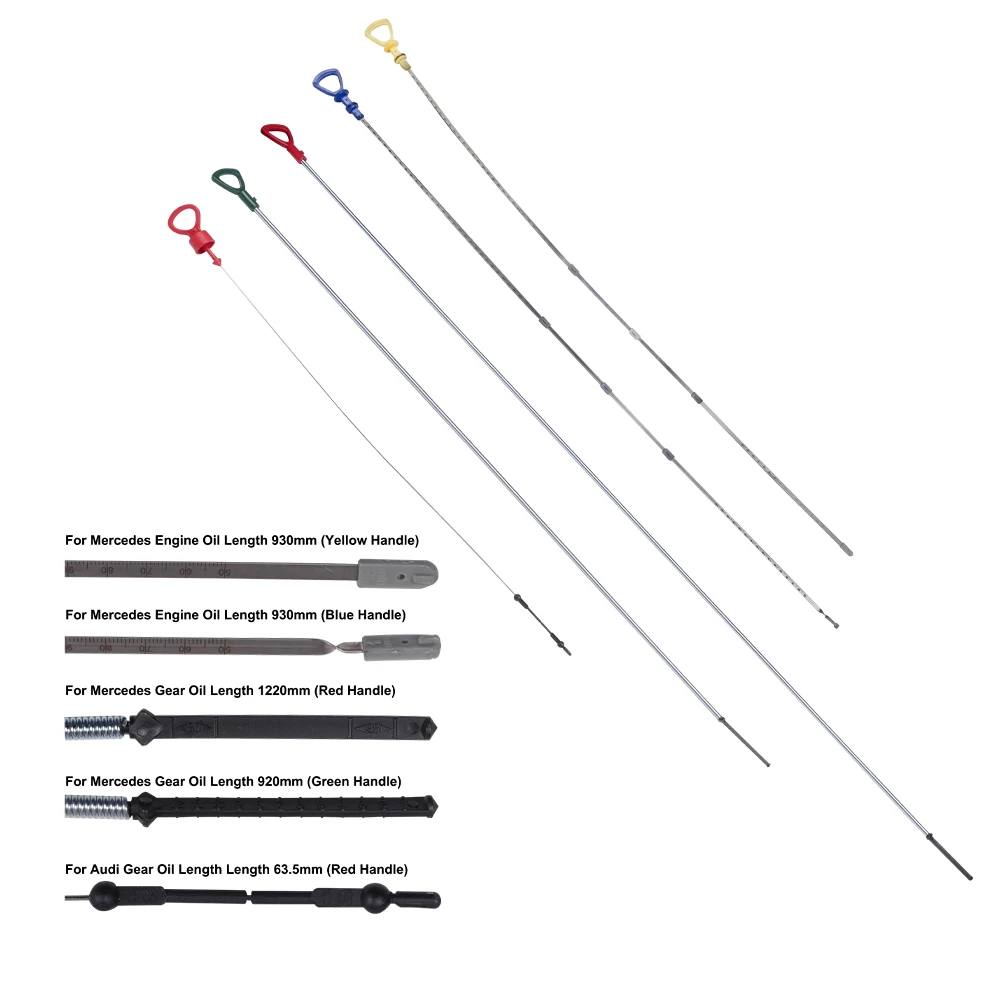 VIKTEC VT13410E 5PC engine and transmission oil dipstick set for Mercedes Benz and Audi engine oil and gearbox fluid level checking