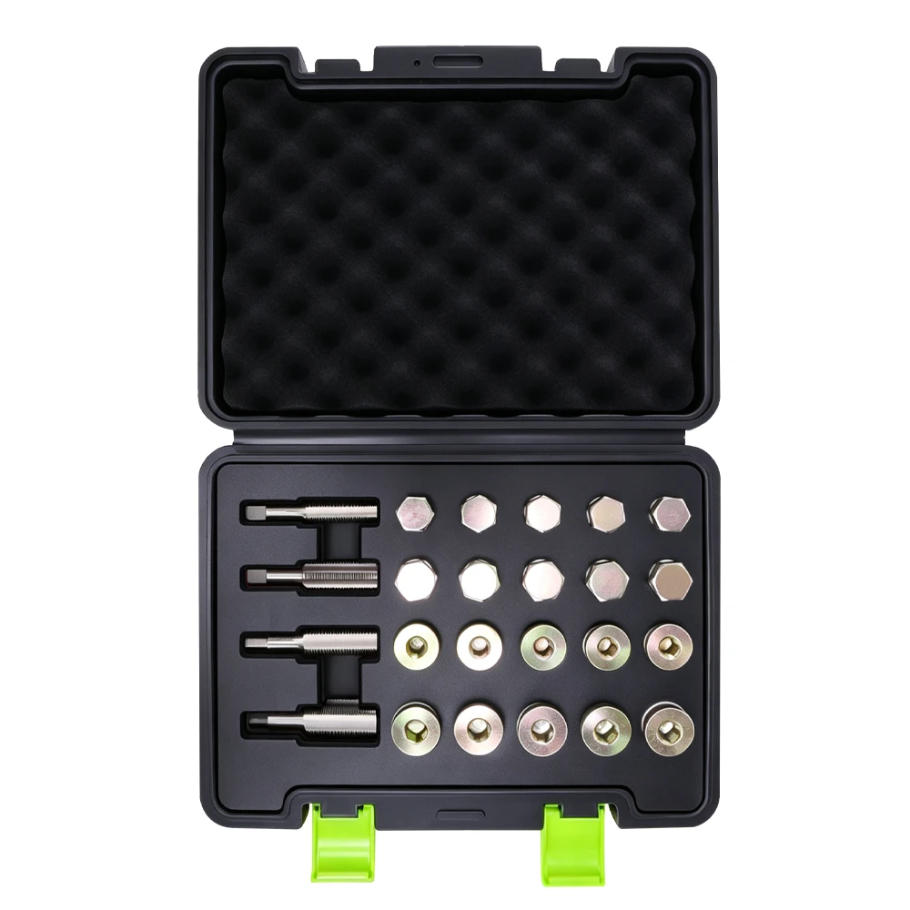 VIKTEC VT01072 64PC oil drain plug thread repair kit with taps replacement plugs and sealing washers