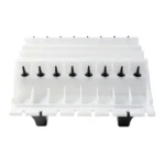 Bandeja de serviço para injetores automotivos VIKTEC VT19443C de 8 posições com slots numerados para organizar injetores de combustível durante o reparo e manutenção do motor.