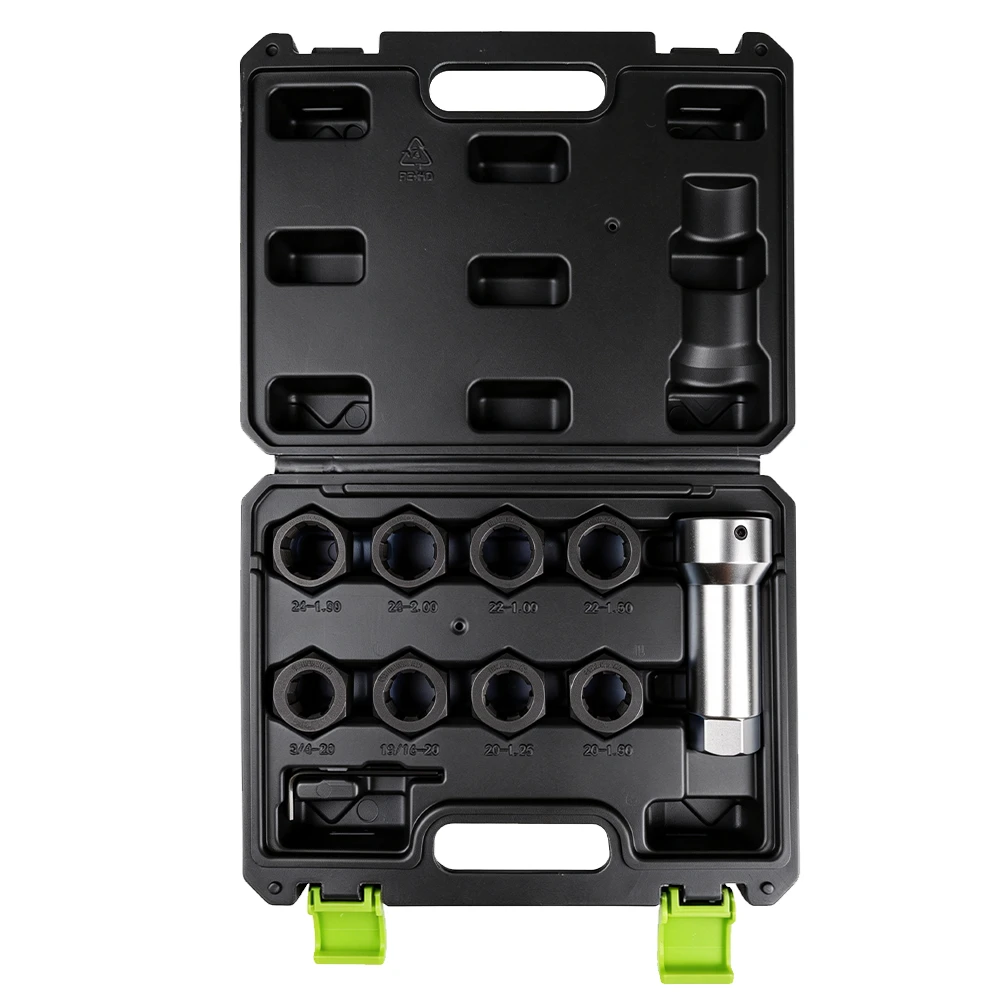 Juego de terrajas para reparación de roscas del eje del husillo 2 Kit restaurador de roscas para espárragos de rueda VIKTEC VT17545 con ocho terrajas partidas para reparar roscas dañadas de espárragos de rueda de automoción