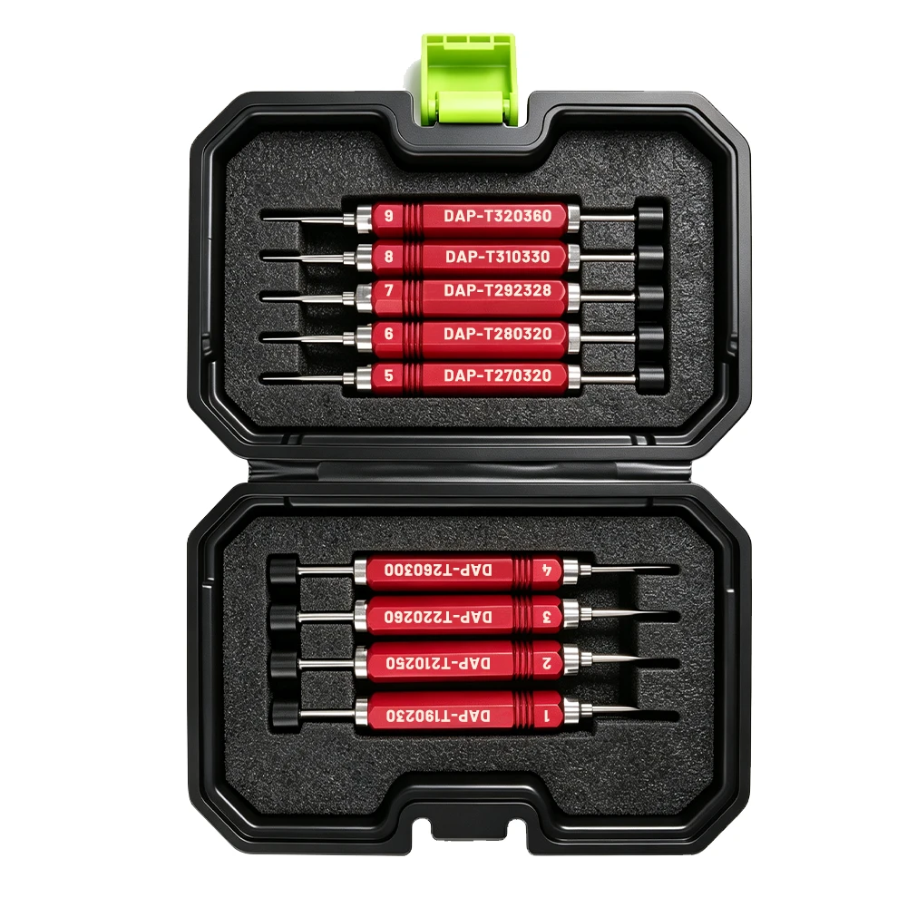 9PC Electrical Terminal Removal Tool Set 1 VIKTEC VT20514 9-piece terminal removal tool set for extracting pins and contacts from automotive electrical connectors and wiring harness plugs.