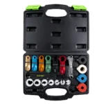 Kit de ferramentas de desconexão automotiva para linhas de ar-condicionado e combustível VIKTEC VT01178, com ferramentas e adaptadores de desconexão codificados por cor em estojo de transporte
