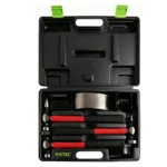 VIKTEC auto body repair hammer and dolly set with storage case for sheet metal dent removal