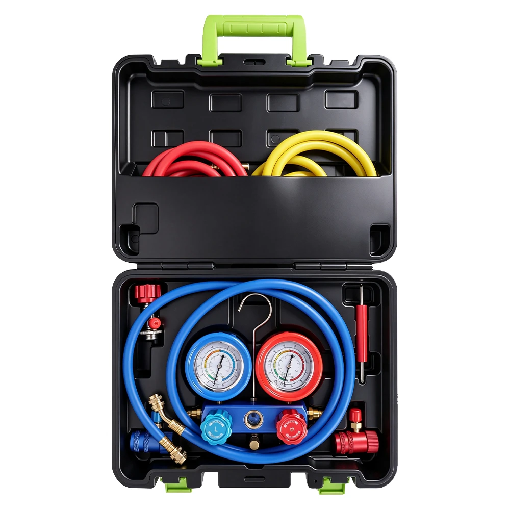 Automotive A/C Refrigerant Manifold Gauge Set 7 Automotive A/C Manifold Gauge and Refrigerant Service Kit