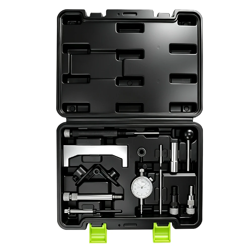 Jeu d’outils de calage et d’étalonnage de pompe d’injection diesel 2 Kit d’outils de calage de pompe d’injection diesel VIKTEC avec comparateur pour vérifier et régler le calage mécanique de la pompe d’injection diesel