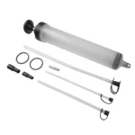 VIKTEC VT18077C automotive fluid extraction and filling syringe kit with hoses, adapters and sealing rings for vehicle fluid service