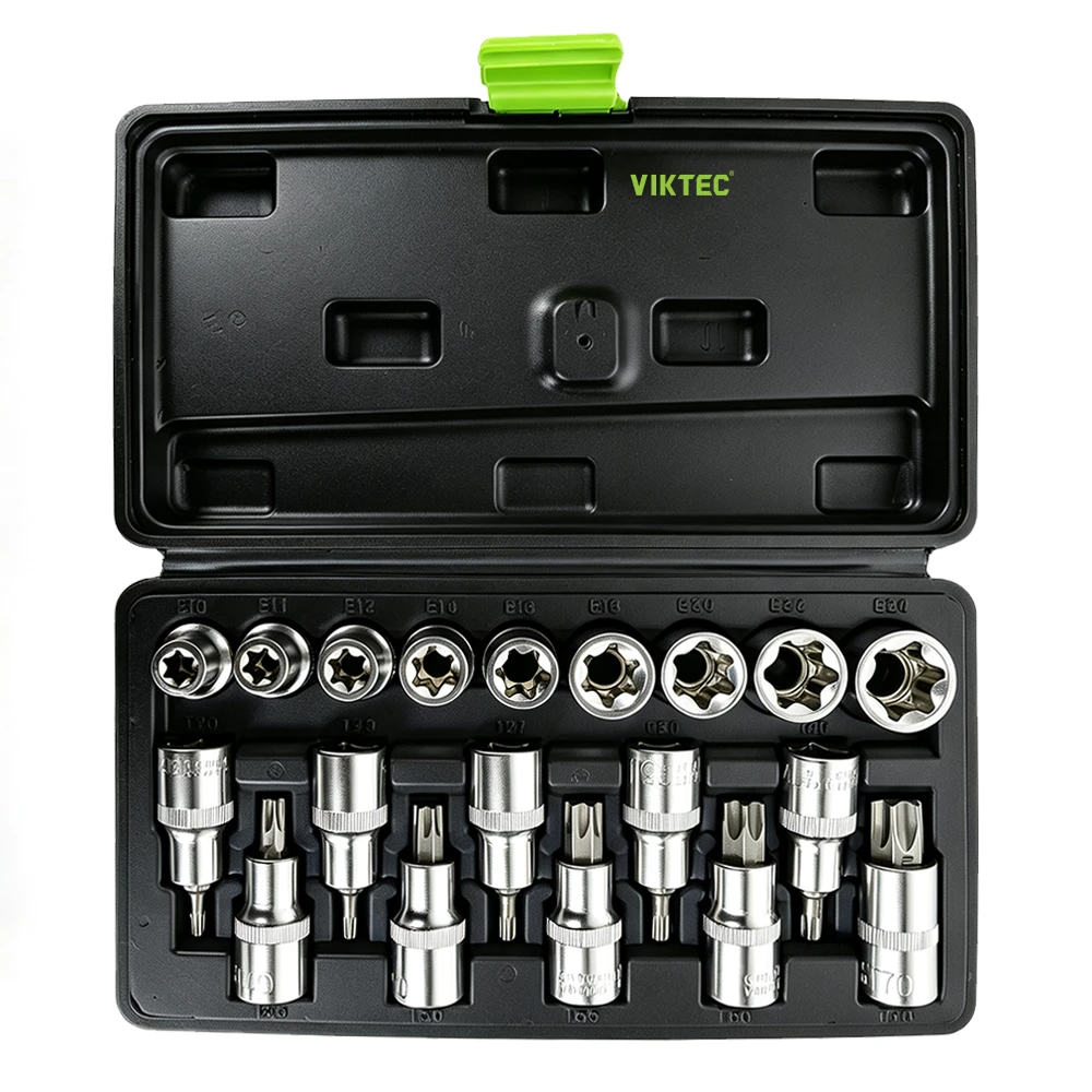 19-teiliges XZN-Triple-Square-Spline-Bit-Nuss-Set 3 VIKTEC-Kraftstoffleitungs-Trennwerkzeug-Set zum schnellen Lösen von Kraftstoff- und Schlauchverbindungen im Kfz-Bereich