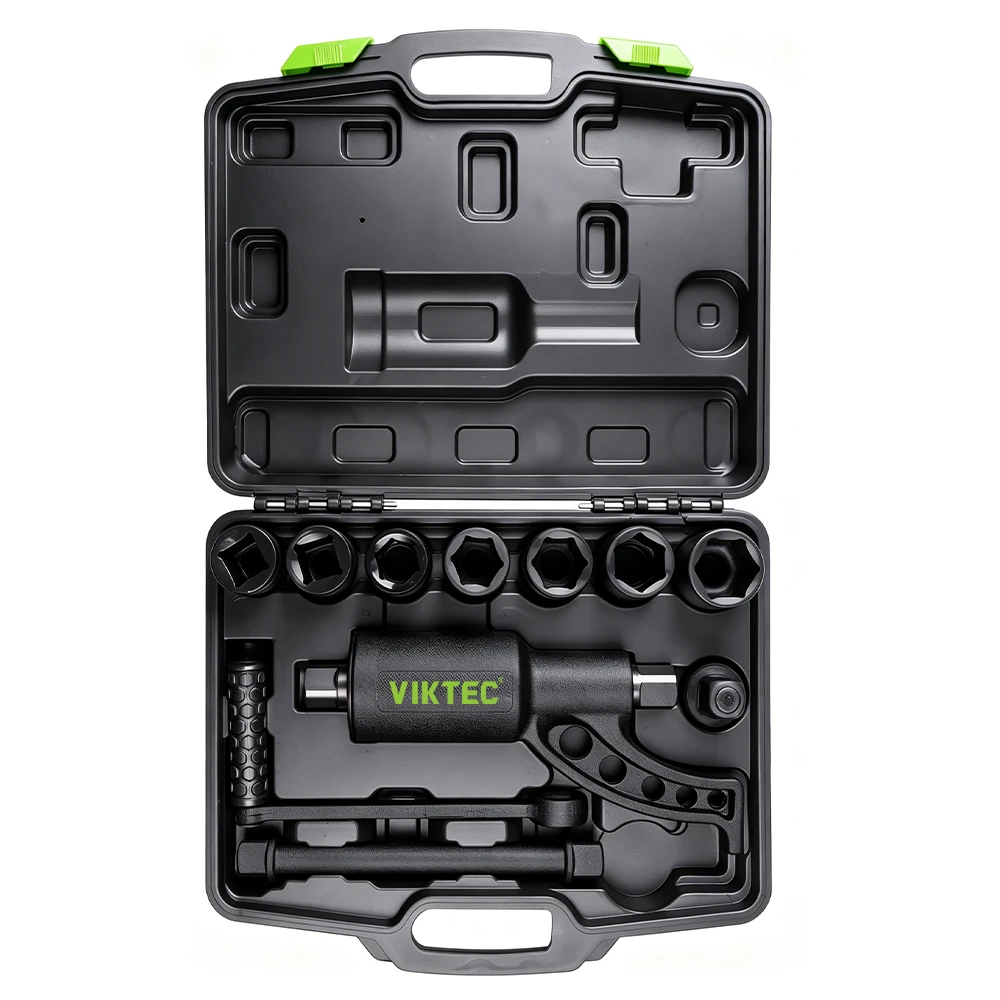 VIKTEC heavy duty torque multiplier wrench set with sockets, reaction arm and carrying case