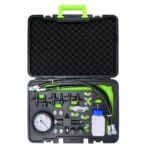 VIKTEC VT01705B master common rail high pressure tester kit with pressure gauge, high-pressure hoses and adapters for diesel fuel system diagnostics.