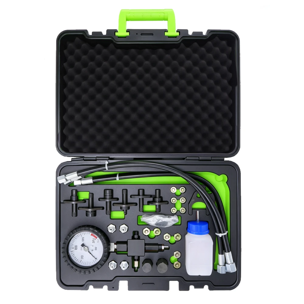 Diesel Common Rail High Pressure Tester Kit 2000bar 3 VIKTEC VT01705B master common rail high pressure tester kit with pressure gauge, high-pressure hoses and adapters for diesel fuel system diagnostics.