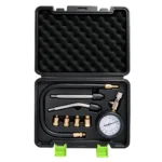 VIKTEC petrol engine compression tester kit with pressure gauge, hose, adapters and extension tubes