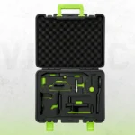 VIKTEC camshaft and crankshaft timing tool set with spark plug sleeve for Peugeot and Citroen EB0 and EB2 petrol engines in a fitted carrying case.