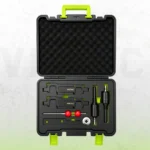 VIKTEC Porsche Cayenne and Panamera camshaft timing tool set with OEM-equivalent locking tools arranged in a fitted carrying case.