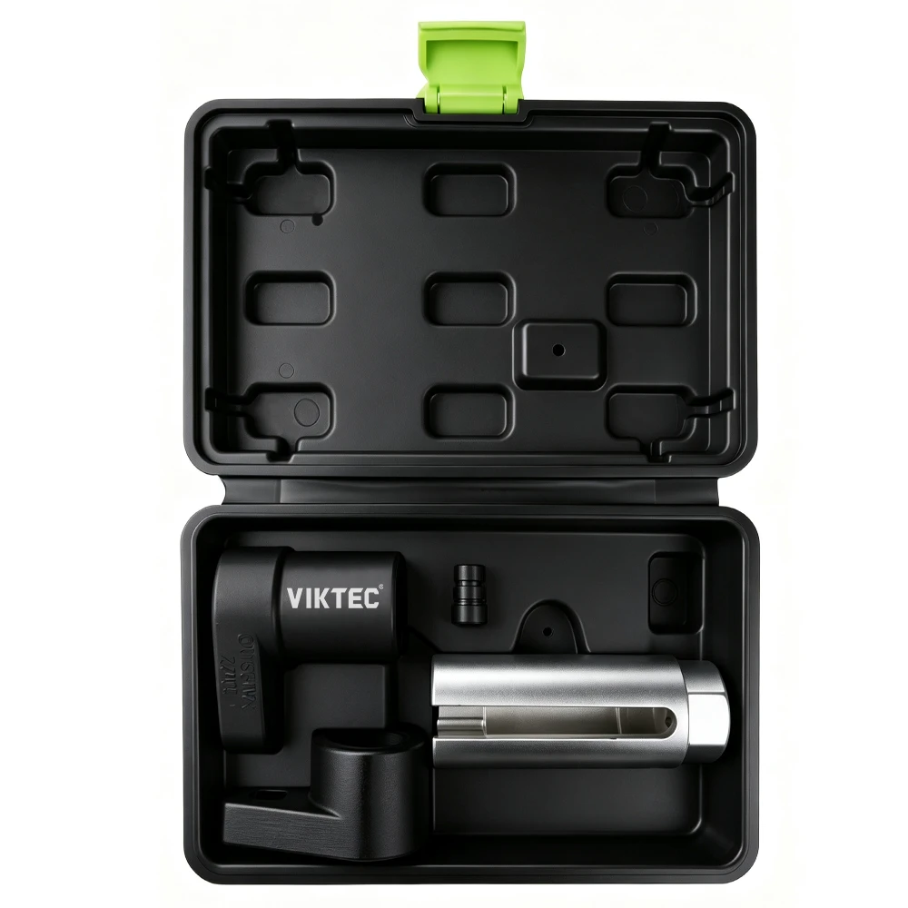 Juego de 3PC de vasos para sensor de oxígeno para extracción e instalación de sensor O2 3 Kit de herramientas VIKTEC VT01043 para la extracción de inyectores diésel con adaptadores y componentes del extractor de inyectores en maletín de almacenamiento
