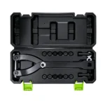 VIKTEC VT13190B universal pulley holding tool set with adjustable holding arms and interchangeable pins for automotive pulley service.