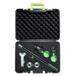 VIKTEC VT20794 universal slide hammer puller tool kit with pulling rod, adapters, wrench and accessories in a protective carrying case.