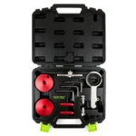 VIKTEC VT14200 universal stretch fit serpentine belt installation and removal tool kit with pulley guides, tensioning tools and hex keys in carrying case