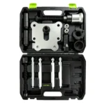 Conjunto universal de ferramentas extratoras de cubos de roda e rolamentos VIKTEC com parafusos de força, placa de suporte, adaptadores e hastes de extração para reparos automotivos