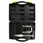 Open VIKTEC 11-piece blind hole internal bearing puller kit with slide hammer, two-jaw puller and extraction accessories in a molded case.