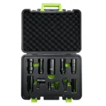 Open VIKTEC 11-piece oxygen sensor socket set with slotted sockets and specialty tools for removing and installing automotive oxygen sensors.