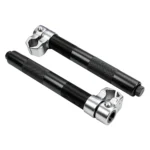 VIKTEC two-piece heavy-duty coil spring compressor set with threaded shafts, knurled grips and pivoting spring jaws.