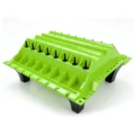 VIKTEC cylinder head component organizer tray with dedicated sections and retaining posts for keeping valves, springs and related engine parts arranged.