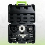 VIKTEC Ford 1.0L EcoBoost camshaft and crankshaft locking tool set displayed in an open black blow mold case.